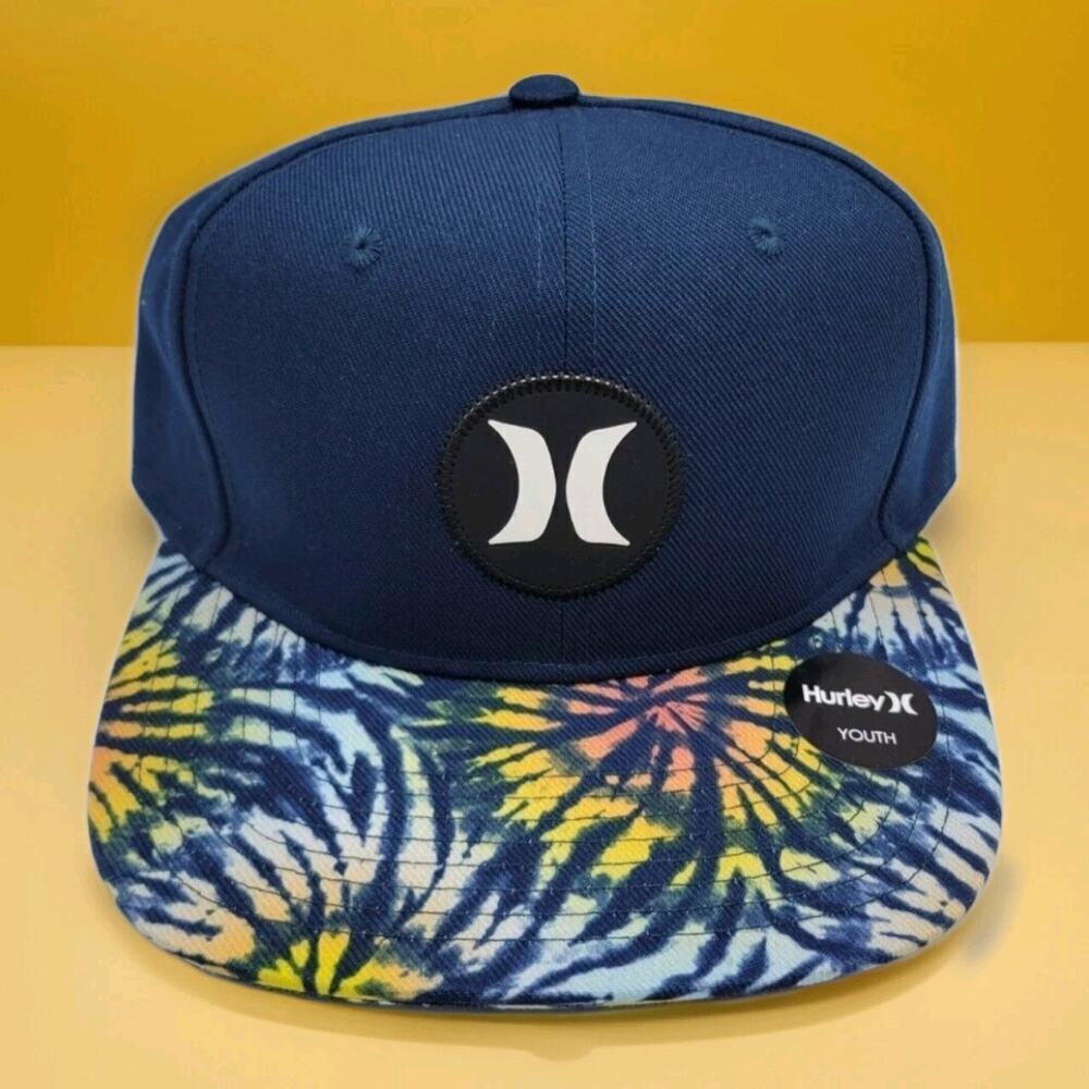 NWT HURLEY PRINTED FLAT‎ BRIM YOUTH 8-20 SNAPBACK HAT Nwt Excellent Cap